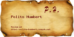 Polits Humbert névjegykártya